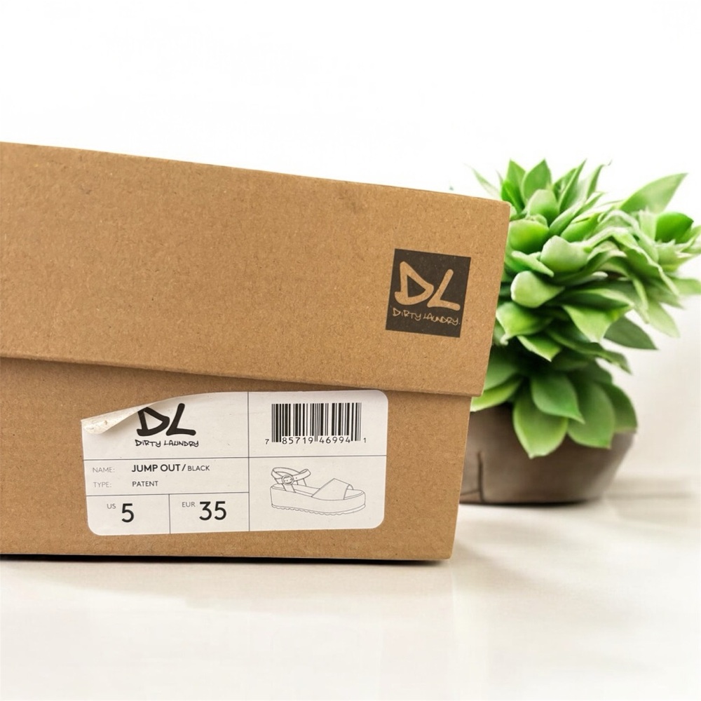 👡NWT Dirty Laundry Jump Out Black Patent Platform Sandel Women’s Sz 5 👡 - Picture 6 of 7